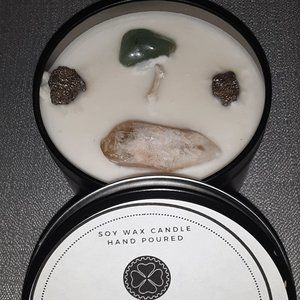 luck & abundance *Prosperity * Gemstone intention candle* handmade soy